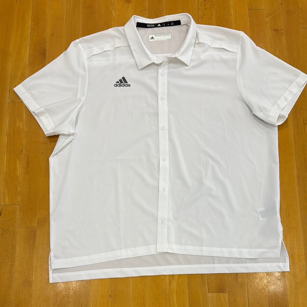Adidas White Casual Button Down Shirt